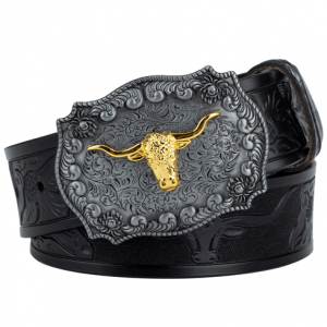 Ceinture Western Femme en Cuir Noir